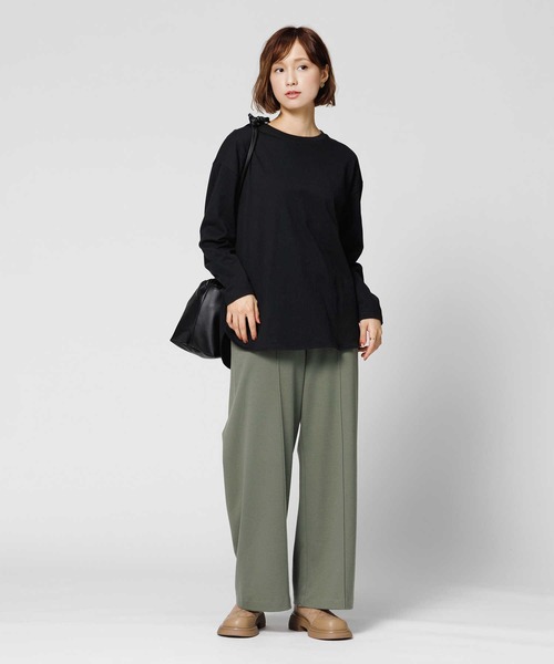 BACK NUMBER（バックナンバー）の「【BACK NUMBER】【エクストラサーモ】ラウンド長袖Ｔシャツ（Tシャツ/カットソー・レディース・キナリ/オフホワイト/ブラック・M/L）」の14枚目の写真