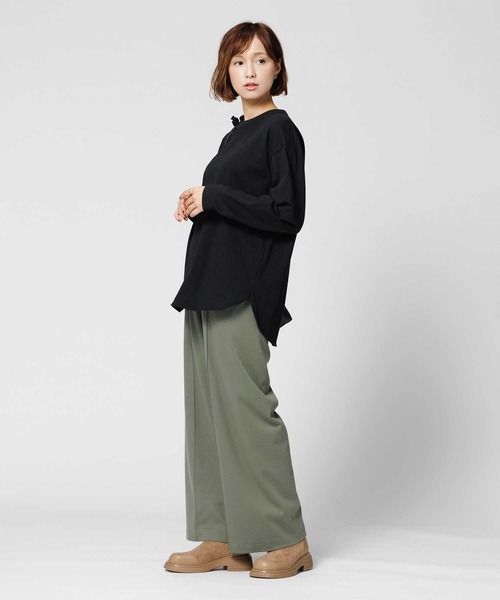 BACK NUMBER（バックナンバー）の「【BACK NUMBER】【エクストラサーモ】ラウンド長袖Ｔシャツ（Tシャツ/カットソー・レディース・キナリ/オフホワイト/ブラック・M/L）」の13枚目の写真