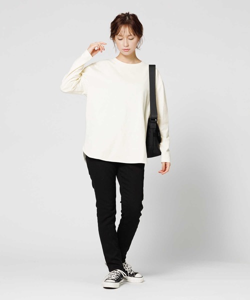 BACK NUMBER（バックナンバー）の「【BACK NUMBER】【エクストラサーモ】ラウンド長袖Ｔシャツ（Tシャツ/カットソー・レディース・キナリ/オフホワイト/ブラック・M/L）」の17枚目の写真