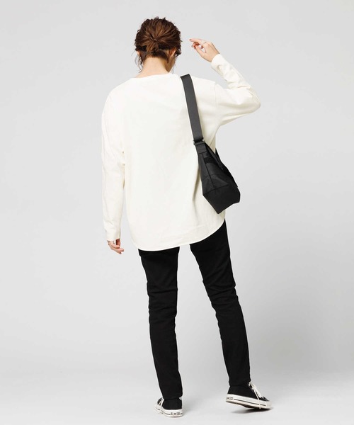 BACK NUMBER（バックナンバー）の「【BACK NUMBER】【エクストラサーモ】ラウンド長袖Ｔシャツ（Tシャツ/カットソー・レディース・キナリ/オフホワイト/ブラック・M/L）」の15枚目の写真