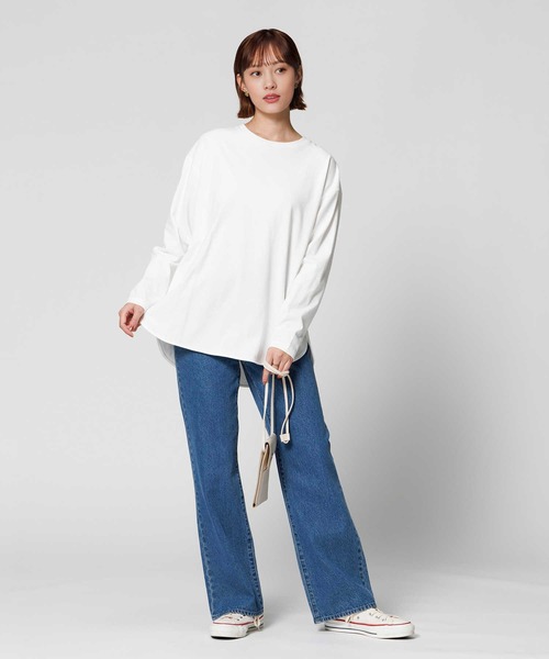 BACK NUMBER（バックナンバー）の「【BACK NUMBER】【エクストラサーモ】ラウンド長袖Ｔシャツ（Tシャツ/カットソー・レディース・キナリ/オフホワイト/ブラック・M/L）」の19枚目の写真