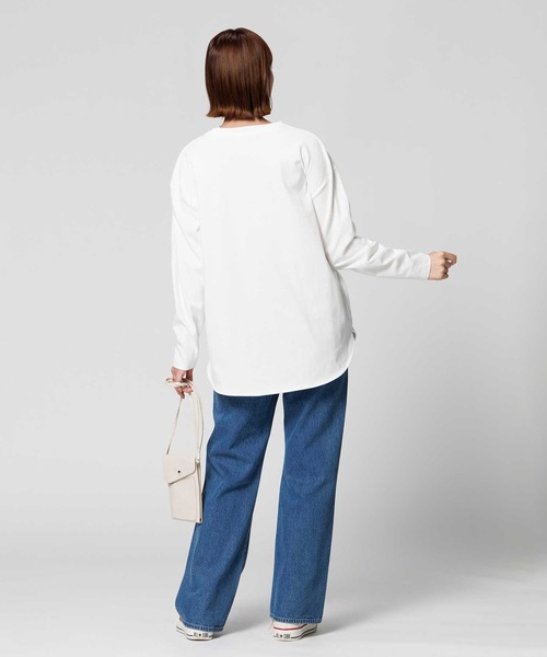 BACK NUMBER（バックナンバー）の「【BACK NUMBER】【エクストラサーモ】ラウンド長袖Ｔシャツ（Tシャツ/カットソー・レディース・キナリ/オフホワイト/ブラック・M/L）」の18枚目の写真