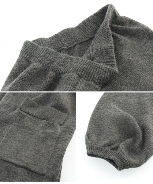 Settimissimo（セッティミッシモ）の「アルパカタッチ ニット カーゴパンツ ニットパンツ（カーゴパンツ・レディース・アイボリー/グレー・FREE）」の18枚目の写真