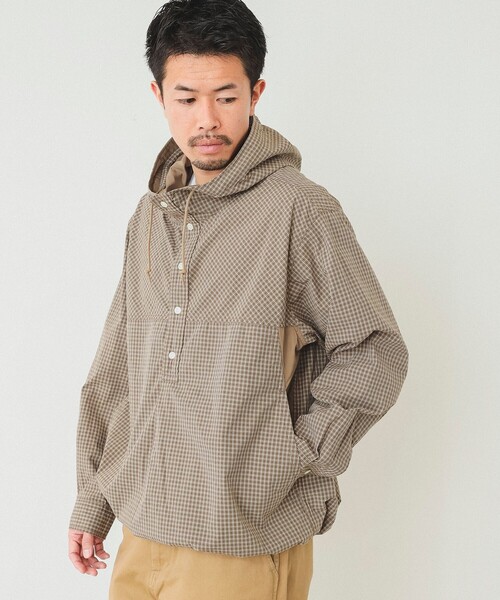 BEAMS（ビームス）の「BEAMS / チェック アノラックパーカー（ブルゾン・メンズ・ライトグレー/ブラウン・M/L/XL/S）」の8枚目の写真