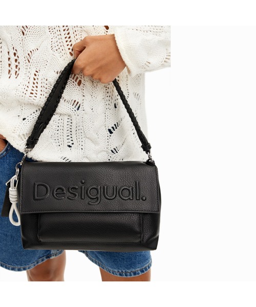 Desigual（デシグアル）の「ロゴ ミドルクロスボディバッグ（ボディバッグ/ウエストポーチ・レディース・オレンジ/ブラック/ブラウン/ホワイト/イエロー・FREE）」の2枚目の写真