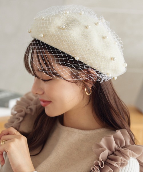 KOBE LETTUCE（コウベレタス）の「パールチュールベレー帽（ハンチング