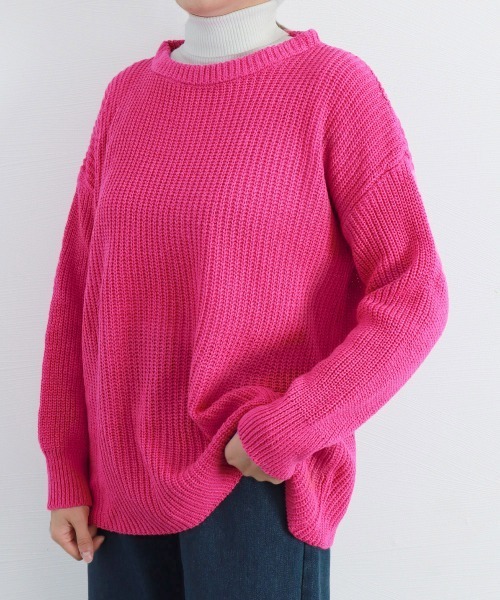 Miniministore(ミニミニストア)の「ニットセーター レディース 長袖 秋冬(ニット/セーター・レディース・ピンク/ブラック/ブルー/グリーン/パープル/フューシャピンク・FREE)」の6枚目の写真