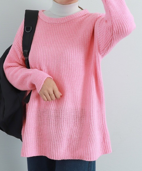 Miniministore(ミニミニストア)の「ニットセーター レディース 長袖 秋冬(ニット/セーター・レディース・ピンク/ブラック/ブルー/グリーン/パープル/フューシャピンク・FREE)」の16枚目の写真