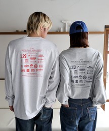 企業ロゴプリント長袖Tシャツ