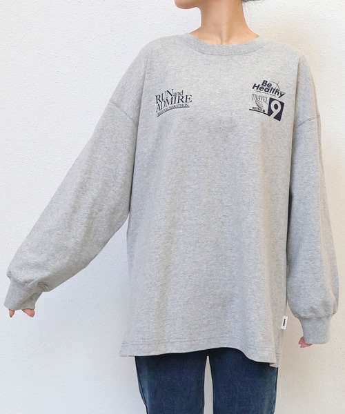 ANME(アンメ)の「企業ロゴプリント長袖Tシャツ(Tシャツ/カットソー・レディース・オートミール/チャコールグレー/グレー/オフホワイト/ネイビー・M/L)」の7枚目の写真