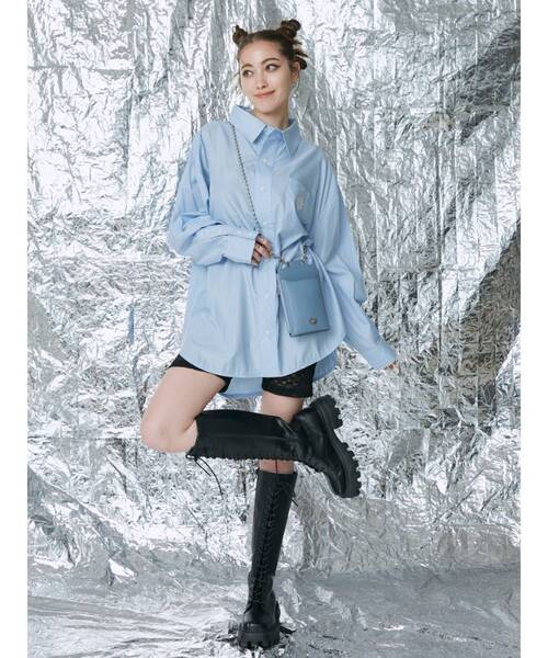 EVRIS（エヴリス）の「SUNNYストライプオーバーサイズシャツ（シャツ/ブラウス・レディース・ホワイト/イエロー/ブルー/グリーン・FREE）」の15枚目の写真