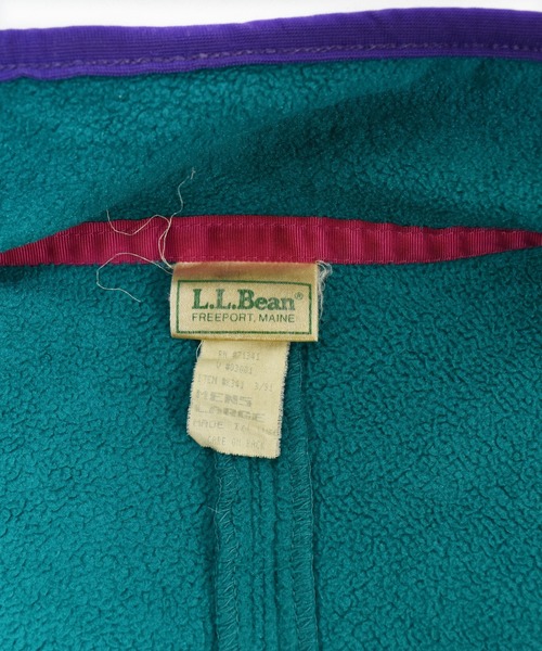 L.L.Bean(エルエルビーン)の「【ヴィンテージ古着】90's L.L.Bean / エルエルビーン ロゴ刺繍 フルジップ フリースジャケット USA製(ブルゾン・メンズ・グリーン・LARGE)」の2枚目の写真