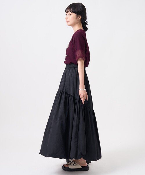 FREAK'S STORE（フリークスストア）の「パフバルーンスカート/フレアスカート（スカート・レディース・オフホワイト/ブラック/オリーブ/レッド・ﾌﾘ-）」の7枚目の写真