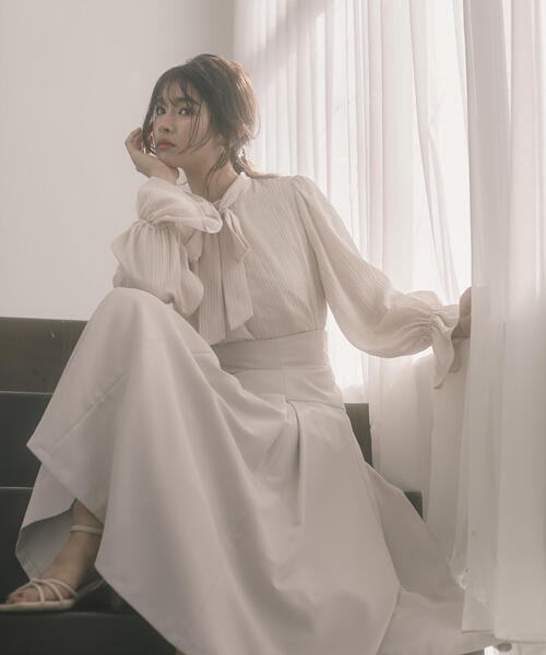 PROPORTION BODY DRESSING（プロポーションボディドレッシング）の「タックスカート / 1214120301（スカート・レディース・ピンク/オフホワイト/ブラック・X-SMALL/SMALL/MEDIUM）」の13枚目の写真