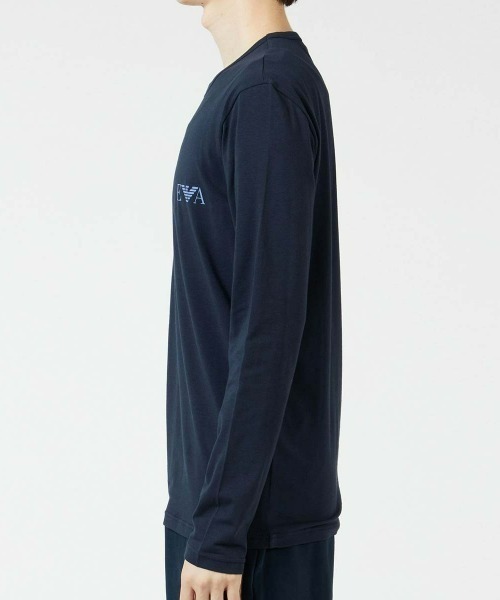 EMPORIO ARMANI（エンポリオアルマーニ）の「EMPORIO ARMANI メンズ BOLD MONOGRAM LONG T-SHIRT コットン ロングTシャツ EUサイズ 54087153（ルームウェア/パジャマ・メンズ・ネイビー/ブラック・S/M/L）」の4枚目の写真