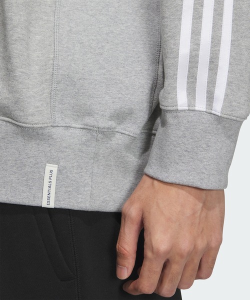 adidas（アディダス）の「エッセンシャルズ プラス ルーズフィット スリーストライプス フレンチテリー スウェットシャツ / トレーナー / アディダス adidas（スウェット・メンズ・グレー/ブルー/ブラック/グリーン/ベージュ/ネイビー/グリーン系その他/ブラウン・XX-SMALL/SMALL/X-SMALL/XX-LARGE/3XL/LARGE/MEDIUM/X-LARGE）」の17枚目の写真