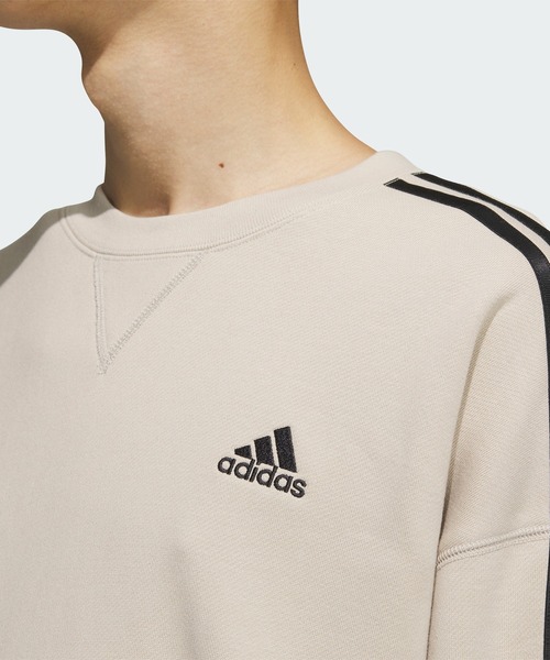 adidas（アディダス）の「エッセンシャルズ プラス ルーズフィット スリーストライプス フレンチテリー スウェットシャツ / トレーナー / アディダス adidas（スウェット・メンズ・グレー/ブルー/ブラック/グリーン/ベージュ/ネイビー/グリーン系その他/ブラウン・XX-SMALL/SMALL/X-SMALL/XX-LARGE/3XL/LARGE/MEDIUM/X-LARGE）」の22枚目の写真