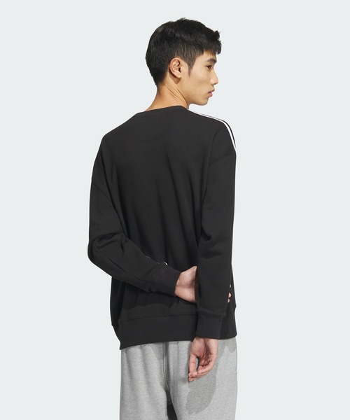 adidas（アディダス）の「エッセンシャルズ プラス ルーズフィット スリーストライプス フレンチテリー スウェットシャツ / トレーナー / アディダス adidas（スウェット・メンズ・グレー/ブルー/ブラック/グリーン/ベージュ/ネイビー/グリーン系その他/ブラウン・XX-SMALL/SMALL/X-SMALL/XX-LARGE/3XL/LARGE/MEDIUM/X-LARGE）」の9枚目の写真