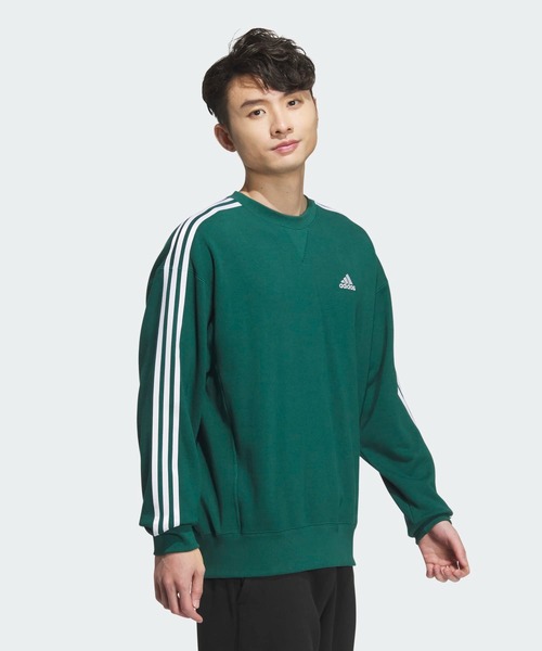 adidas エッセンシャルズプラスルーズフィットスウェット 送料込 セール】エッセンシャルズ プラス ルーズフィット スリー