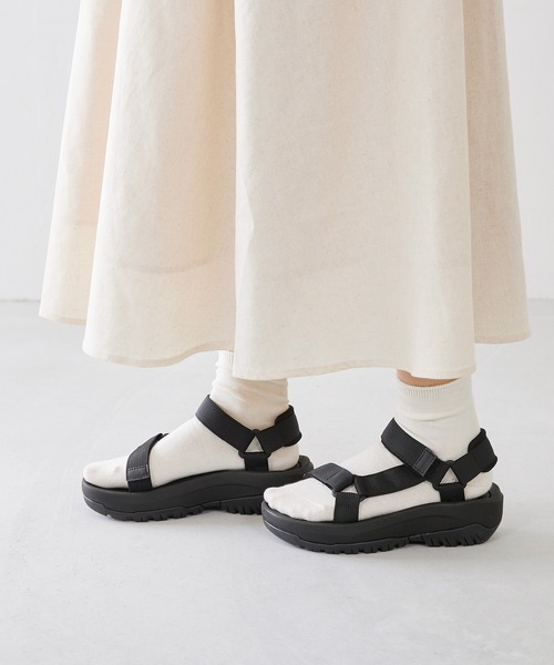 welleg（ウェレッグ）の「厚底 ベルクロ スポーツサンダル（サンダル・レディース・ブラック/ピンクベージュ/アイボリー・3L/LL/L/M/S）」の5枚目の写真