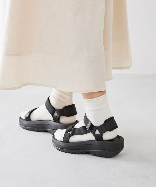 welleg（ウェレッグ）の「厚底 ベルクロ スポーツサンダル（サンダル・レディース・ブラック/ピンクベージュ/アイボリー・3L/LL/L/M/S）」の6枚目の写真