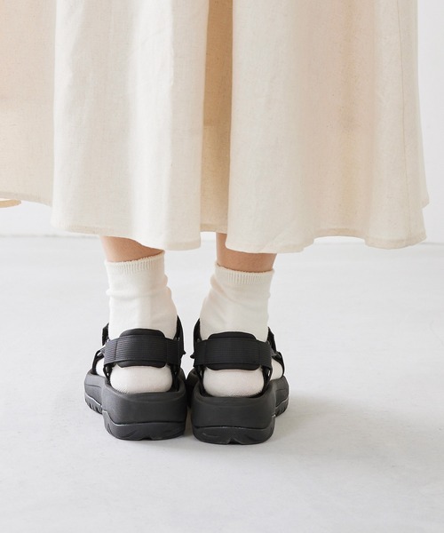 welleg（ウェレッグ）の「厚底 ベルクロ スポーツサンダル（サンダル・レディース・ブラック/ピンクベージュ/アイボリー・3L/LL/L/M/S）」の7枚目の写真