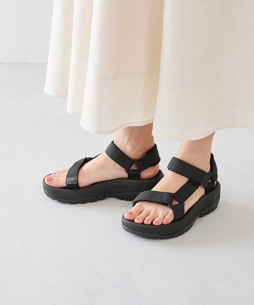 welleg（ウェレッグ）の「厚底 ベルクロ スポーツサンダル（サンダル・レディース・ブラック/ピンクベージュ/アイボリー・3L/LL/L/M/S）」の8枚目の写真