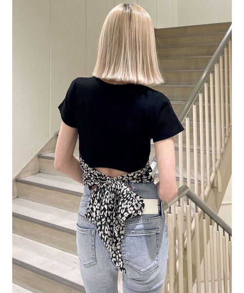 GYDA(ジェイダ)の「レオパードバックリボントップス(Tシャツ/カットソー・レディース・オフホワイト/ブラック・FREE)」の12枚目の写真
