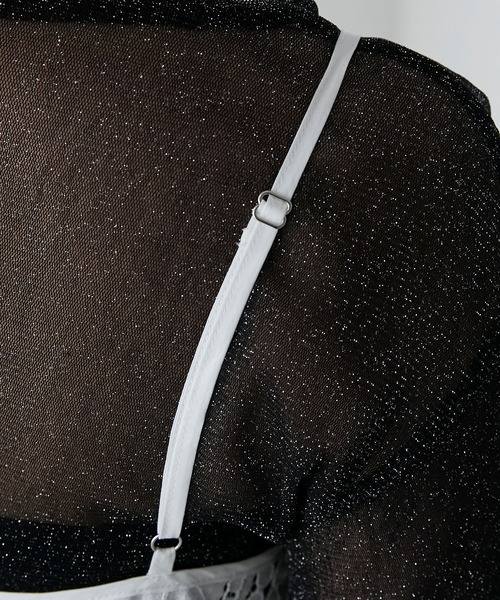 forksy.(フォルクシー)の「【forksy.】レースパッチワークウエストカットキャミワンピース(ワンピース・レディース・ブラック/オフホワイト・FREE)」の18枚目の写真