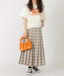 DOUBLE NAME | チェックワイドプリーツスカート(スカート)