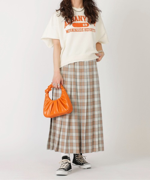 DOUBLE NAME（ダブルネーム）の「チェックワイドプリーツスカート（スカート・レディース・ネイビー系/ベージュ系・FREE）」の8枚目の写真