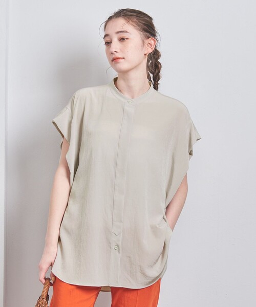 「SACRA」 ノースリーブブラウス 38 ダークグリーン レディース SACRA（サクラ）の「＜SACRA＞ノースリーブブラウス（シャツ⁄ブラウス