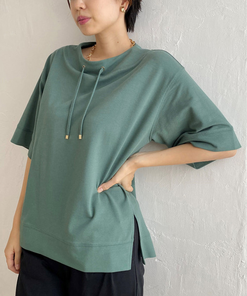 ikka（イッカ）の「【親子コーデ】鹿の子スピンドルプルオーバー（Tシャツ/カットソー・レディース・ブルー/オフホワイト/グリーン/ライトグレー/ネイビー/オレンジ・M/L/S）」の3枚目の写真