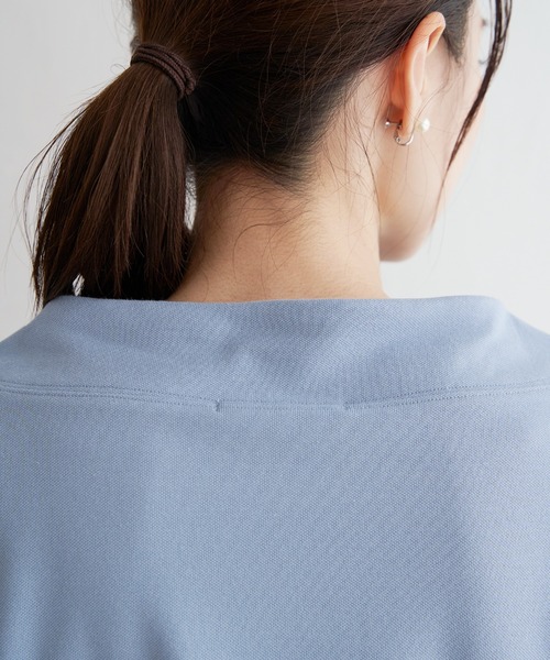 ikka（イッカ）の「【親子コーデ】鹿の子スピンドルプルオーバー（Tシャツ/カットソー・レディース・ブルー/オフホワイト/グリーン/ライトグレー/ネイビー/オレンジ・M/L/S）」の17枚目の写真