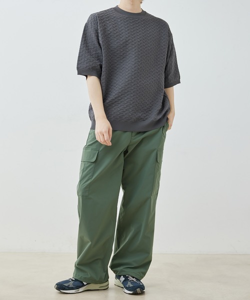  j.n.r.d（ジェー・エヌ・アール・ディー）の「j.n.r.d/ジャガードニットTシャツ（Tシャツ/カットソー・メンズ・ライトグリーン/キナリ/チャコールグレー・L/LL/M）」の8枚目の写真