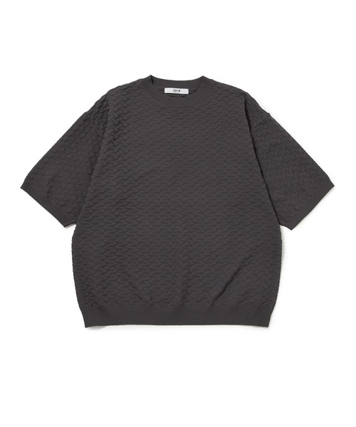  j.n.r.d（ジェー・エヌ・アール・ディー）の「j.n.r.d/ジャガードニットTシャツ（Tシャツ/カットソー・メンズ・ライトグリーン/キナリ/チャコールグレー・L/LL/M）」の5枚目の写真