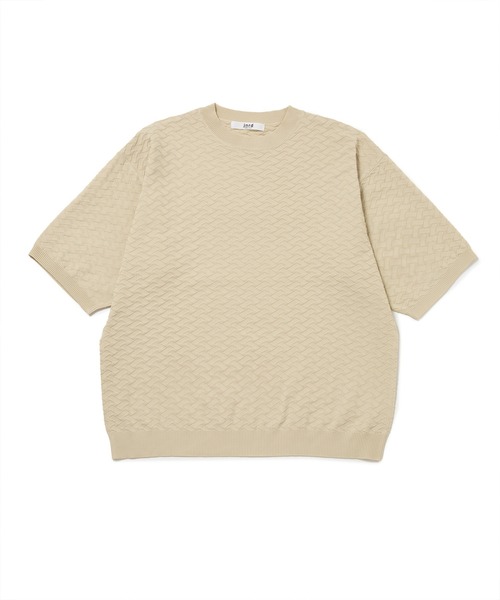  j.n.r.d（ジェー・エヌ・アール・ディー）の「j.n.r.d/ジャガードニットTシャツ（Tシャツ/カットソー・メンズ・ライトグリーン/キナリ/チャコールグレー・L/LL/M）」の6枚目の写真