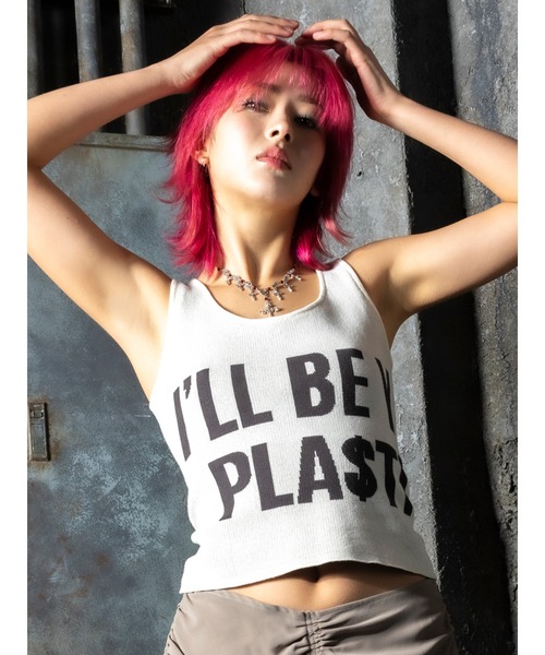 DURAS(デュラス)の「Logo knit tank(タンクトップ・レディース・ホワイト/グリーン/レッド・FREE)」の4枚目の写真