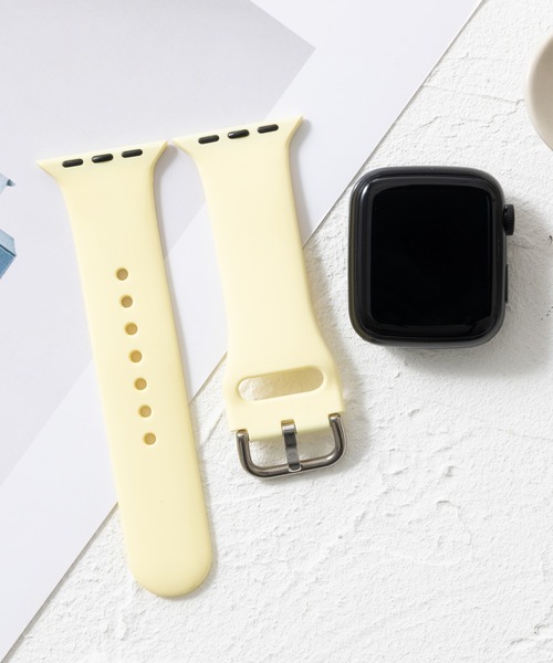 emonique(エモニーク)の「シリコン製 Apple Watch バンド スマートウォッチバンド【38/40/41/42/44/45/49mm対応】(デジタル腕時計・メンズ・フューシャピンク/イエロー/ピンク/ネイビー/ブラック/ホワイト/ダークパープル/ライトグレー/ダークグレー/ミント/フレッシュイエロー/レモンイエロー・42/38)」の8枚目の写真