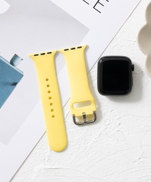 emonique(エモニーク)の「シリコン製 Apple Watch バンド スマートウォッチバンド【38/40/41/42/44/45/49mm対応】(デジタル腕時計・メンズ・フューシャピンク/イエロー/ピンク/ネイビー/ブラック/ホワイト/ダークパープル/ライトグレー/ダークグレー/ミント/フレッシュイエロー/レモンイエロー・42/38)」の9枚目の写真