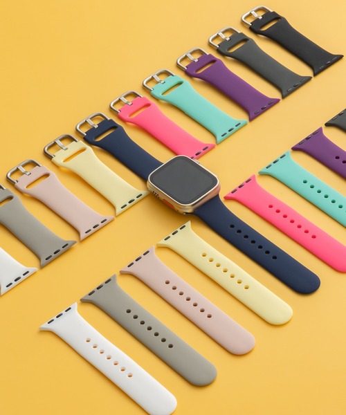 emonique(エモニーク)の「シリコン製 Apple Watch バンド スマートウォッチバンド【38/40/41/42/44/45/49mm対応】(デジタル腕時計・メンズ・フューシャピンク/イエロー/ピンク/ネイビー/ブラック/ホワイト/ダークパープル/ライトグレー/ダークグレー/ミント/フレッシュイエロー/レモンイエロー・42/38)」の13枚目の写真