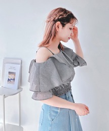 AS KNOW AS plus | ◎ワンショルダーラッフルフリル7分袖ブラウス(シャツ/ブラウス)