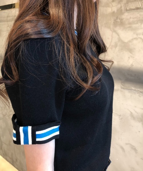 N.s（エヌドットエス）の「配色5分袖ニットトップス（Tシャツ/カットソー・レディース・レッド/ホワイト/ブラック・FREE）」の15枚目の写真