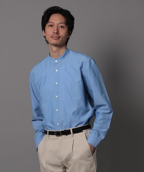 GLOBAL WORK（グローバルワーク）の「リネンバンドカラーシャツ/Salon 