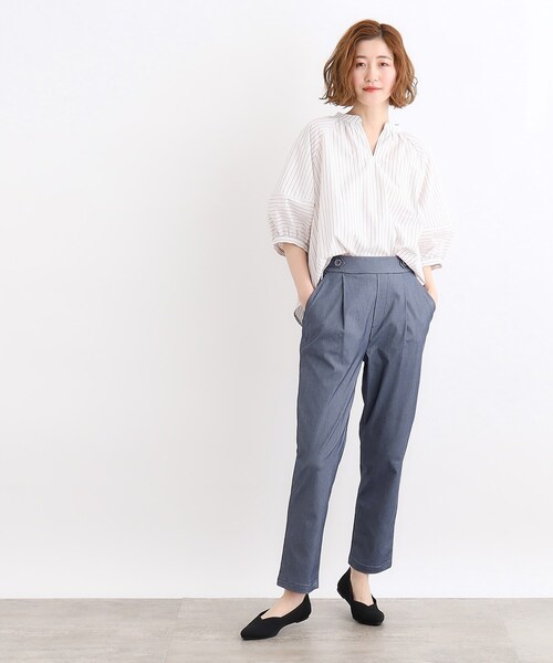 grove（グローブ）の「◆＜接触冷感・多サイズ＞サマーハイパーストレッチテーパードパンツ（その他パンツ・レディース・ネイビー/ベージュ/ブラック系1/カーキ/ブラック/ライトグレー系7・03/02/00/01/04/05）」の21枚目の写真