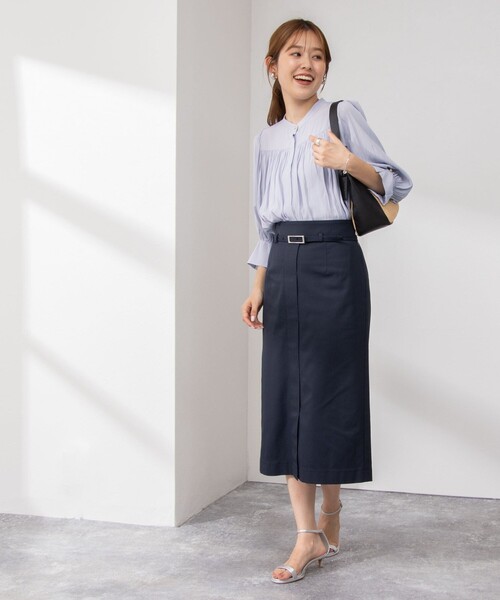 NOLLEY’S（ノーリーズ）の「5分袖ギャザーブラウス（シャツ/ブラウス・レディース・ホワイト系その他2/サックスブルー/ベビーピンク/オフホワイト/ネイビー・38）」の21枚目の写真