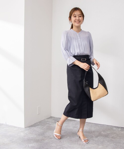 NOLLEY’S（ノーリーズ）の「5分袖ギャザーブラウス（シャツ/ブラウス・レディース・ホワイト系その他2/サックスブルー/ベビーピンク/オフホワイト/ネイビー・38）」の20枚目の写真