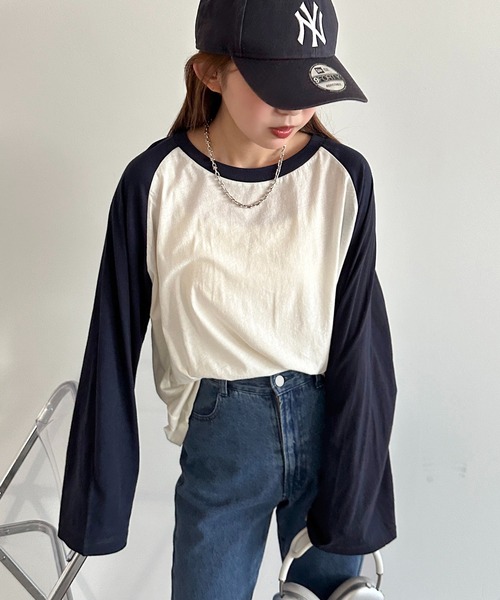 apres jour mignon(アプレジュールミニョン)の「シアーラグランロンT【ZOZOTOWN限定アイテム】(Tシャツ/カットソー・レディース・ネイビー/チャコールグレー/ブラック・X-LARGE/フリー)」の11枚目の写真
