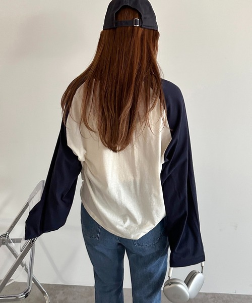 apres jour mignon(アプレジュールミニョン)の「シアーラグランロンT【ZOZOTOWN限定アイテム】(Tシャツ/カットソー・レディース・ネイビー/チャコールグレー/ブラック・X-LARGE/フリー)」の7枚目の写真