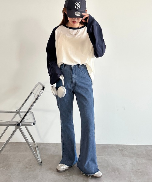 apres jour mignon(アプレジュールミニョン)の「シアーラグランロンT【ZOZOTOWN限定アイテム】(Tシャツ/カットソー・レディース・ネイビー/チャコールグレー/ブラック・X-LARGE/フリー)」の6枚目の写真